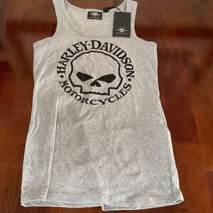 NWT Harley Davidson Motorcycles Gray and black glitter Tank top. Size extra Larg